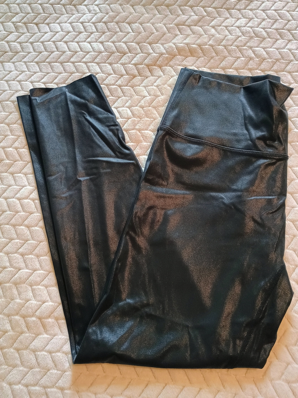 Aerie High-Waist Faux Leather Black Women's Leggings